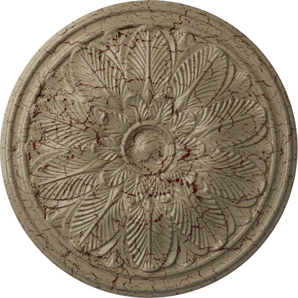 Ekena Millwork Bordeaux Ceiling Medallion (Fits Canopies up to 3 1/4"), 22 5/8"OD x 1 3/4"P, Gobi Desert Crackle CM22BOGDC - main